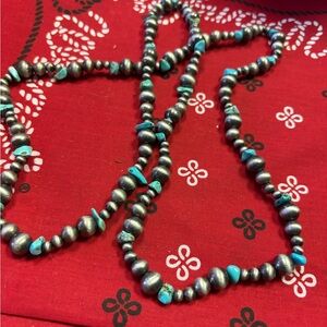 2 for $15 Authentic Turquoise and faux Navajo Bead Necklace